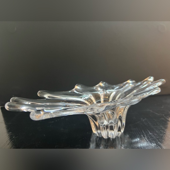 MCM Art Vannes Crystal Art Glass Bowl Elegant Trinket Dish Vintage 1950s France - Picture 3 of 14